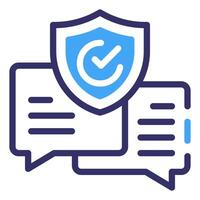Secure Communication Linear Blue Color Icon vector