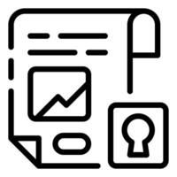 Data Encryption Outline Icon vector