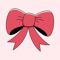 A vibrant red ribbon tied in a classic bow, perfect for adding a touch of elegance to any design. vector