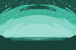 A green background with stars and water vector