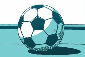 A cartoon drawing of a soccer ball on a table vector