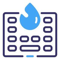 Firewall Linear Blue Color Icon vector