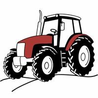 A red tractor on a white background vector