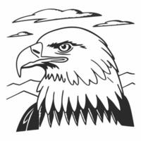 An eagle head is shown in this drawing vector