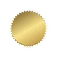 Gold seal or sticker icon, ideal for use in awards, premium labels, or certificates. vector