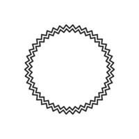 Zigzag badge outline in circular shape, perfect for stamps, labels, and certificates. vector
