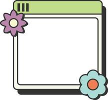 Green Tab UI with Double Flowers vector