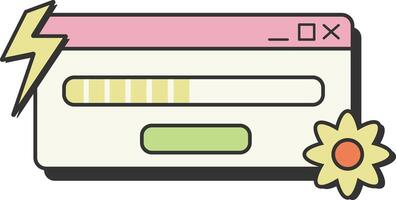 Browser UI with Lightning Bolt Button vector