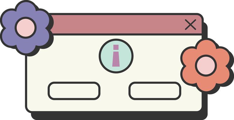 Pastel Browser Window with Purple Flower