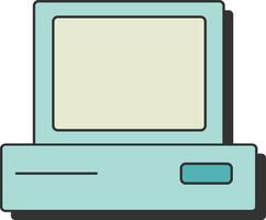Retro Computer Monitor Icon vector