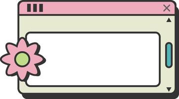Message Panel with Pink Flower Badge vector