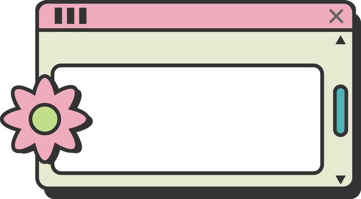 Message Panel with Pink Flower Badge
