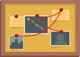 Evidence Board with Red String Connections vector