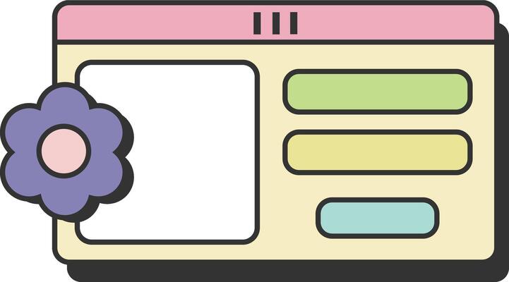 Sidebar Window with Purple Flower Badge