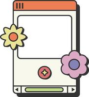 Floral Browser Frame with Red Accent vector