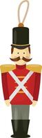 Cute Nutcracker Christmas Tree Ornament vector