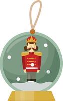 Nutcracker Snow Globe Christmas Tree Ornament vector