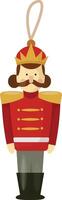Nutcracker Christmas Tree Ornament vector