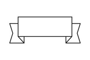 Simple rectangular ribbon outline, suitable for tags, labels, and decoration templates. vector