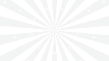 Light sunburst background with radial rays and stars. vector