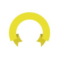 Curved yellow ribbon in semi-circular arch form for award or decorative use. vector