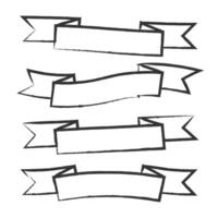 Hand drawn sketch style banners with rough lines and vintage look. vector