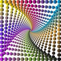 Swirling spectrum a kaleidoscope of colorful spheres vector
