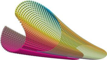 The visual structure resembles a wave or spiral ribbon composed of rainbow-colored star elements, creating a dynamic and futuristic effect vector