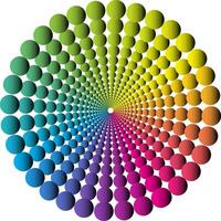 Vibrant 3D color wheel spectrum visualization vector