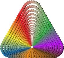 Perspective illusion of a pyramid corridor composed of pentagonal geometric patterns vector