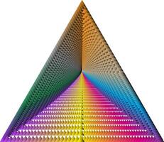 3D rainbow color pyramid perspective illusion vector