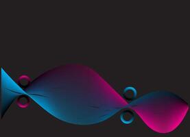A futuristic digital illustration with a pitch black background. At the bottom of the image, there are subtle waves of blue to magenta gradients that form symmetrical and elegant curves vector