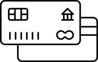Outline Credit card icon ideal for payment gateways, finance platforms, banking UI, and online shopping interfaces vector