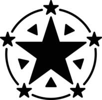 Glyph Star rating icon used to represent quality reviews, product ratings, user scores, and customer evaluation vector