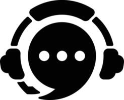 Glyph Chat bubble icon designed for customer service, real-time messaging, support center, and communication applications vector