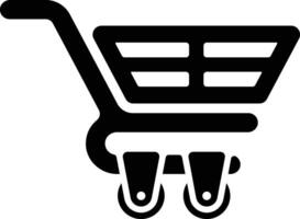Glyph Shopping cart icon for e-commerce apps, checkout process, retail websites, and online store designs. vector