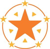 Flat Star rating icon used to represent quality reviews, product ratings, user scores, and customer evaluation vector