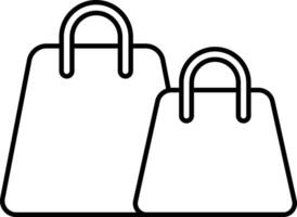 Outline Shopping bag icon for use in e-commerce websites, mobile apps, retail UI, and online store illustrations vector
