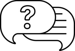Outline FAQ icon with a question mark for knowledge base pages, support center, help documentation, and onboarding content vector