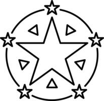 Outline Star rating icon used to represent quality reviews, product ratings, user scores, and customer evaluation vector