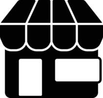 Glyph Store icon for business, store locator apps, online marketplace graphics, and retail interface elements vector