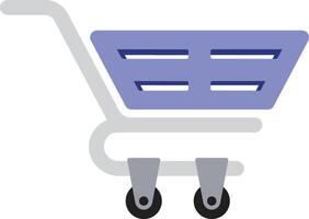 Flat Shopping cart icon for e-commerce apps, checkout process, retail websites, and online store designs. vector