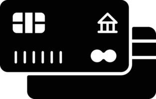 Glyph credit card icon ideal for payment gateways, finance platforms, banking UI, and online shopping interfaces vector