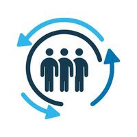 Man icon showing unity and collaboration for corporate teamwork and business partnership. Clean, minimal, and professional. vector