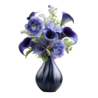 An ultra realistic flower arrangement makes one feel comforted and serene with its stunning colors, presented in delicate vase and background free png