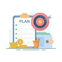 Goal Setting Concept. preparing for success to achieve targets, Setting financial targets with structured planning. setting business goals, objectives, goals and objectives, vector