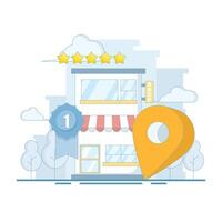 Local Search Concept. Local business marketing. Geofencing for local SEO. Location based SEO strategies to attract customers. Increase traffic and search engine optimization. Design illustrations. vector