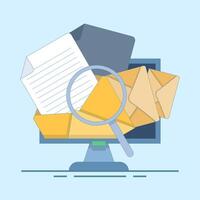 Email and messaging concept, Using email campaigns to reach target markets for online businesses. Email services, Email marketing, user interface templates. Flat cartoon illustrations. vector