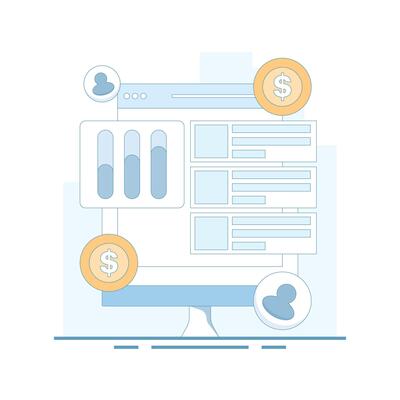 Pay Per Click or PPC Marketing Concept, Website PPC Campaign, PPC Campaign Analysis, Digital Advertising Campaign. Pay per click marketing, website paid traffic. Successful PPC Strategy.