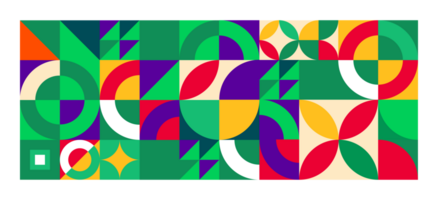 abstrato geométrico padronizar colorido. uma tesselado padronizar do geométrico formas dentro tons do verde, vermelho, amarelo, e azul, representando abstrato projeto, mosaico, ou interconectividade. png